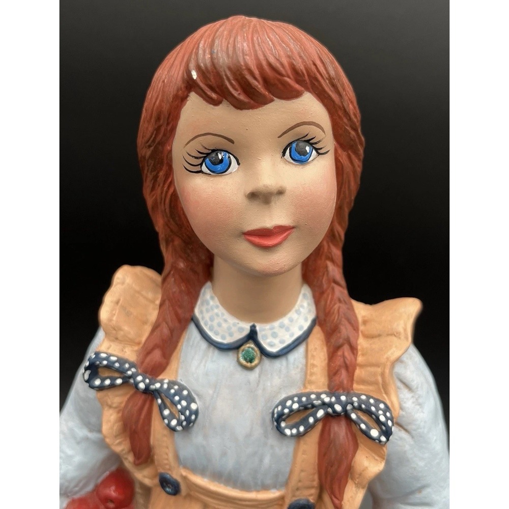 Vtg Homemade Ceramic Apple Picking Girl By Margie Hatcher Of Alabama